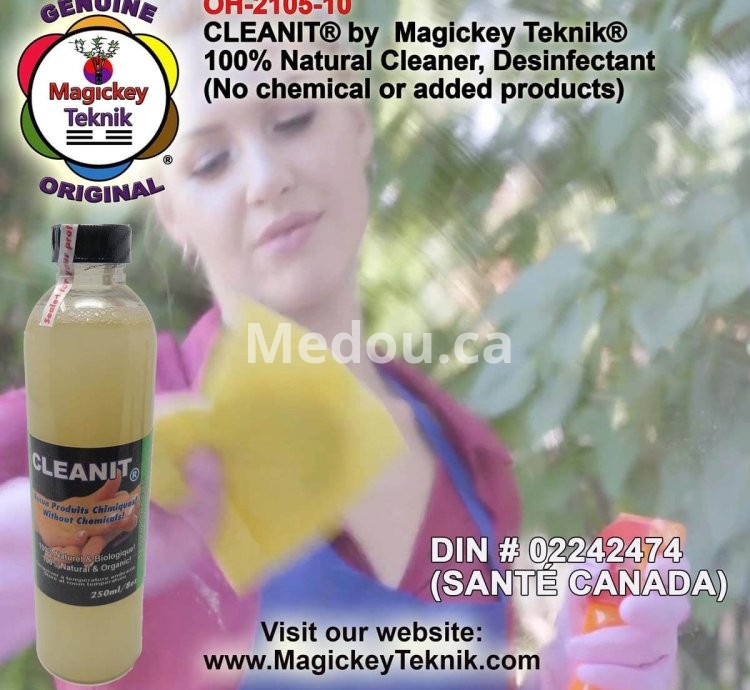 OH-2100, 77ml  avec pulvérisateur,  CLEANIT® de Magickey Teknik® Nettoyant désinfectant 100% naturel, antiseptique,