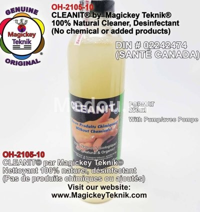 OH-2100, 77ml  avec pulvérisateur,  CLEANIT® de Magickey Teknik® Nettoyant désinfectant 100% naturel, antiseptique,