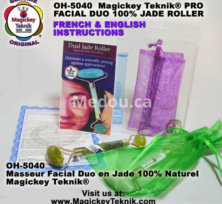 OH-5040 — Magickey Teknik® Dual Facial & Body Jade Roller