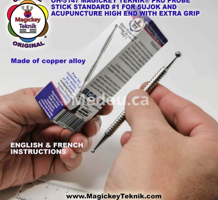 OH-5147 – Sonde Thérapeutique Magickey Teknik® & Sujok en Alliage de Cuivre, avec Prise Ergonomique