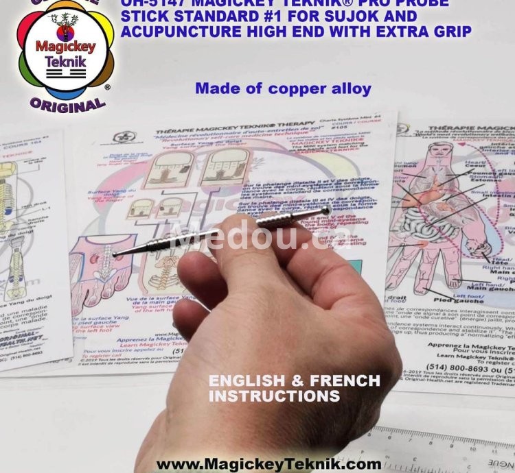 OH-5147 – Sonde Thérapeutique Magickey Teknik® & Sujok en Alliage de Cuivre, avec Prise Ergonomique