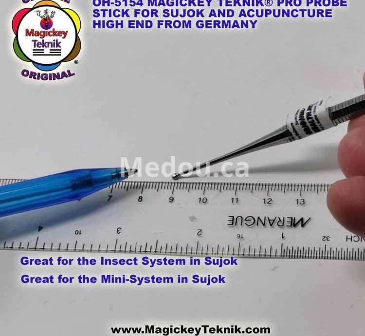 OH-5154 – Sonde Thérapeutique Professionnelle Magickey Teknik® & Sujok, PRO Probe Stick en Acier Médical Inoxydable