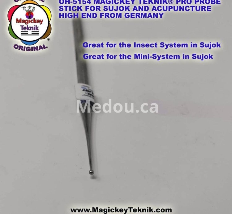 OH-5154 – Sonde Thérapeutique Professionnelle Magickey Teknik® & Sujok, PRO Probe Stick en Acier Médical Inoxydable