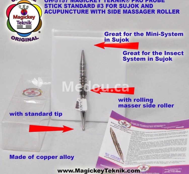 OH-5157 – un stylet de pression et Massager Magickey Teknik® & Sujok avec Rouleau Latéral