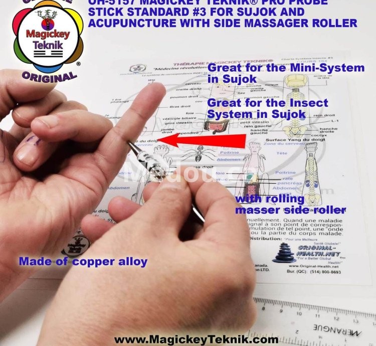 OH-5157 – un stylet de pression et Massager Magickey Teknik® & Sujok avec Rouleau Latéral