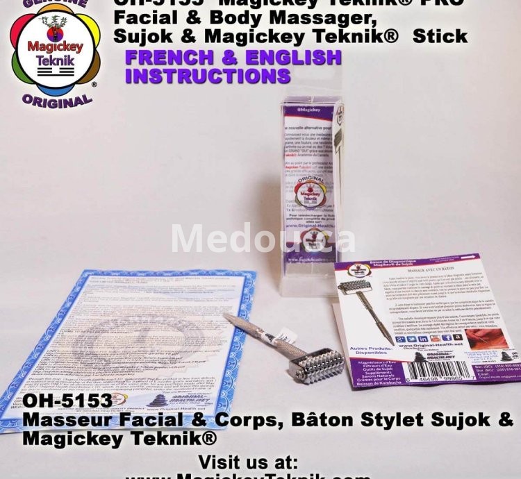 OH-5153 – Rodillo Facial Plateado Magickey Teknik® con Sonda Terapéutica