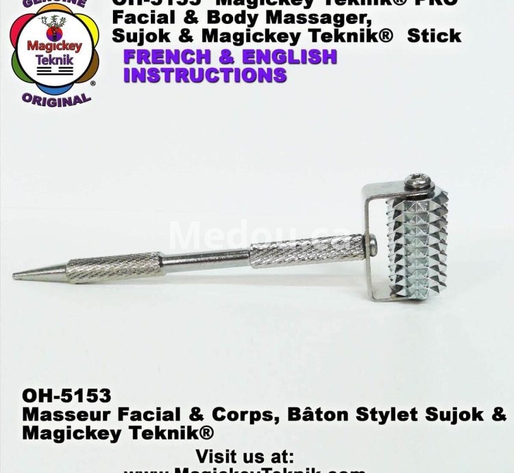 OH-5153 – Rodillo Facial Plateado Magickey Teknik® con Sonda Terapéutica
