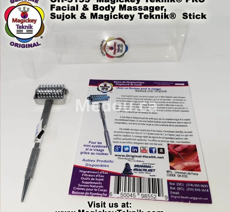 OH-5153 – Rodillo Facial Plateado Magickey Teknik® con Sonda Terapéutica