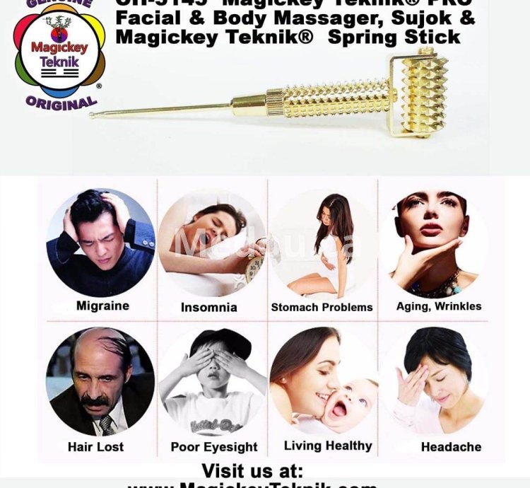 OH-5145 — Rodillo Facial Dorado Magickey Teknik®