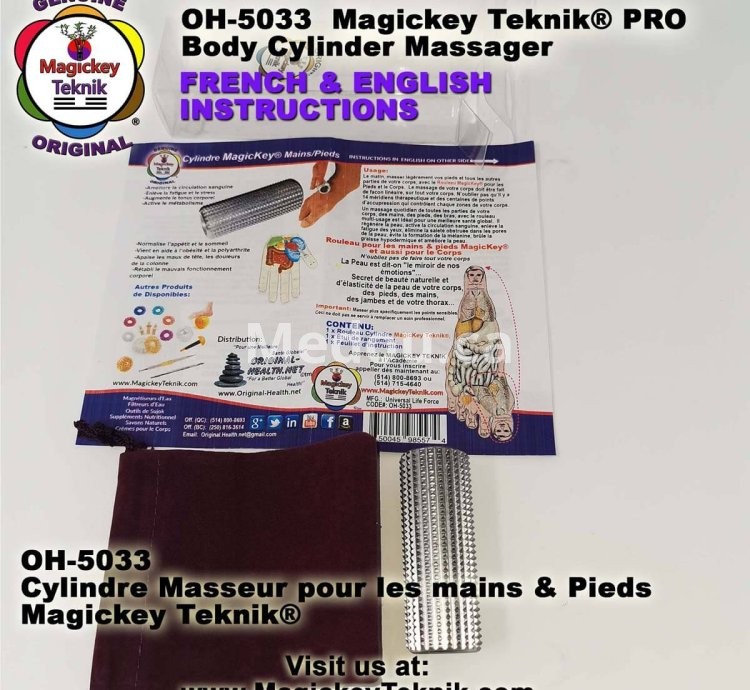 OH-5033 — Rodillo Cilíndrico de Masaje para Pies y Manos Magickey Teknik®