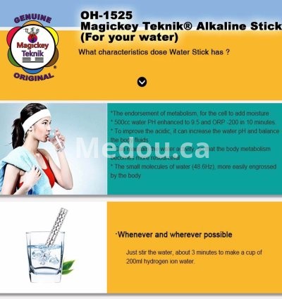 BÂTON D’EAU ALCALINE / HYDROGÉNÉE ET IONISÉE MAGICKEY TEKNIK® – MODÈLE OH-1525 13