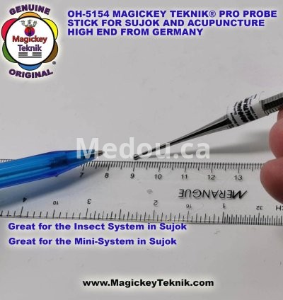 OH-5154 – Sonde Thérapeutique Professionnelle Magickey Teknik® & Sujok, PRO Probe Stick en Acier Médical Inoxydable 7