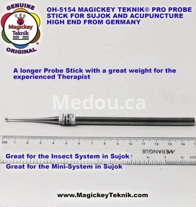 OH-5154 – Sonde Thérapeutique Professionnelle Magickey Teknik® & Sujok, PRO Probe Stick en Acier Médical Inoxydable 9