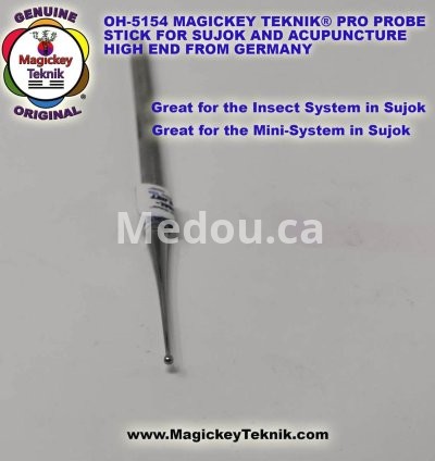 OH-5154 – Sonde Thérapeutique Professionnelle Magickey Teknik® & Sujok, PRO Probe Stick en Acier Médical Inoxydable 10