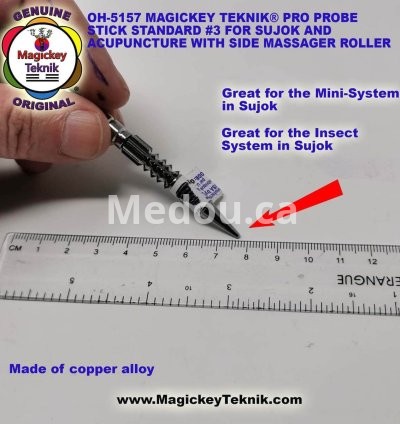 OH-5157 – un stylet de pression et Massager Magickey Teknik® & Sujok avec Rouleau Latéral 4