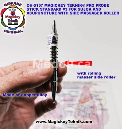 OH-5157 – un stylet de pression et Massager Magickey Teknik® & Sujok avec Rouleau Latéral 8