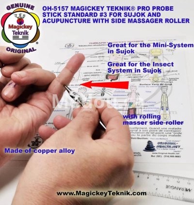 OH-5157 – un stylet de pression et Massager Magickey Teknik® & Sujok avec Rouleau Latéral 9
