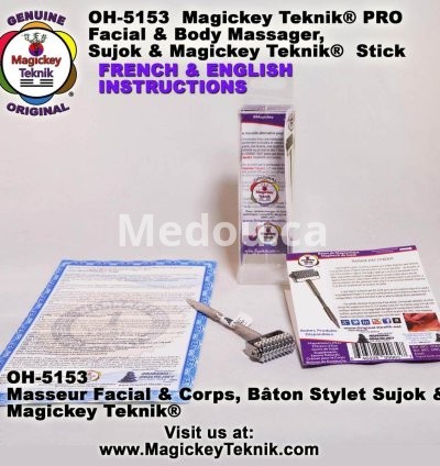 OH-5153 – Magickey Teknik® Silver Facial Massage Roller with Probe Stick