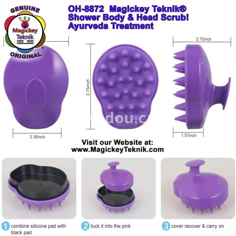 OH-8872 – Magickey Teknik® Body Shower Scrub & Scalp Massage Brush 6