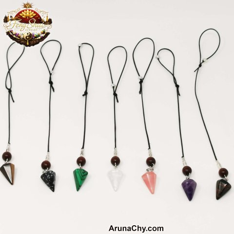 Dowsing Pendulums | Cowhide leather cord, guide and energetic preparation | Medou.ca