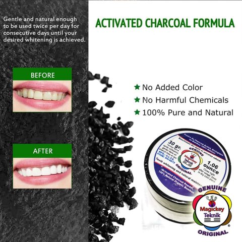 Magickey Teknik® – Polvo blanqueador dental de carbón activado 100 % natural 14