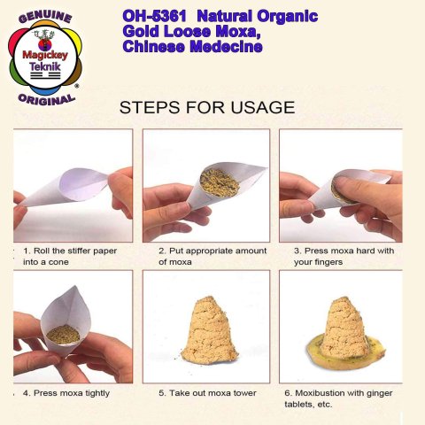 OH-5361 – Moxa natural orgánica color dorado, Magickey Teknik®, para Sujok, Magickey Teknik, medicina china, moxibustión y termoterapia 10