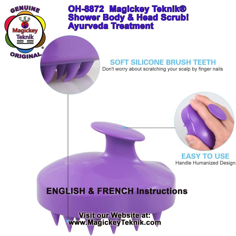 OH-8872 – Magickey Teknik® Body Shower Scrub & Scalp Massage Brush