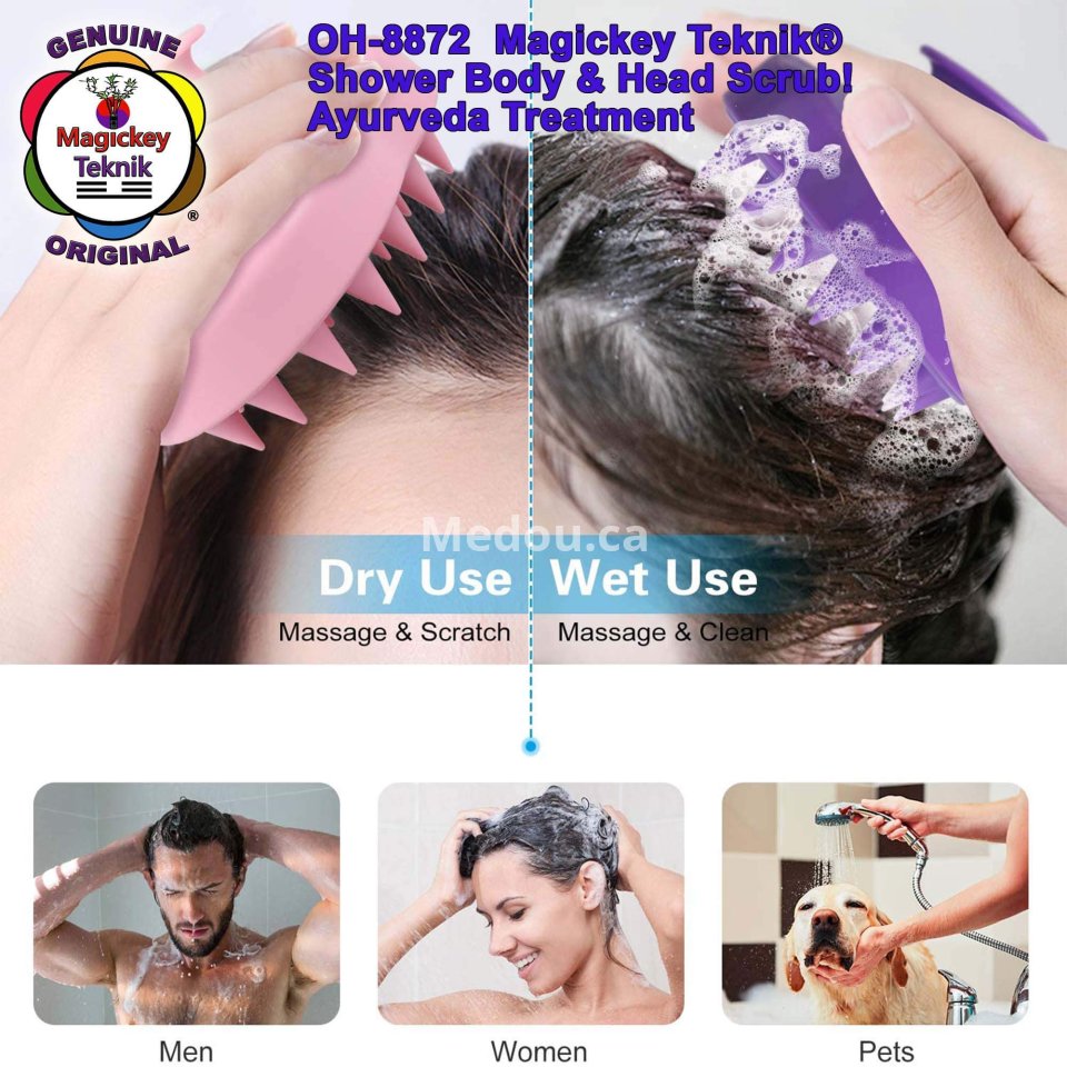 OH-8872 – Magickey Teknik® Body Shower Scrub & Scalp Massage Brush