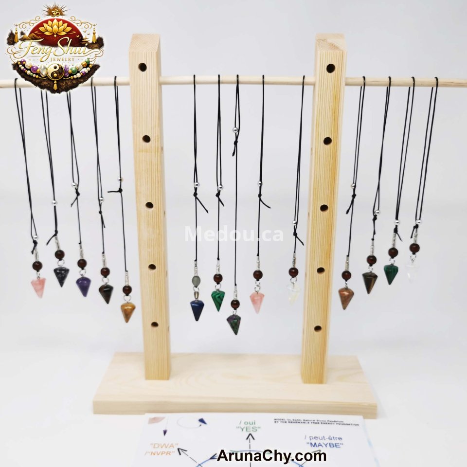 Dowsing Pendulums | Cowhide leather cord, guide and energetic preparation | Medou.ca