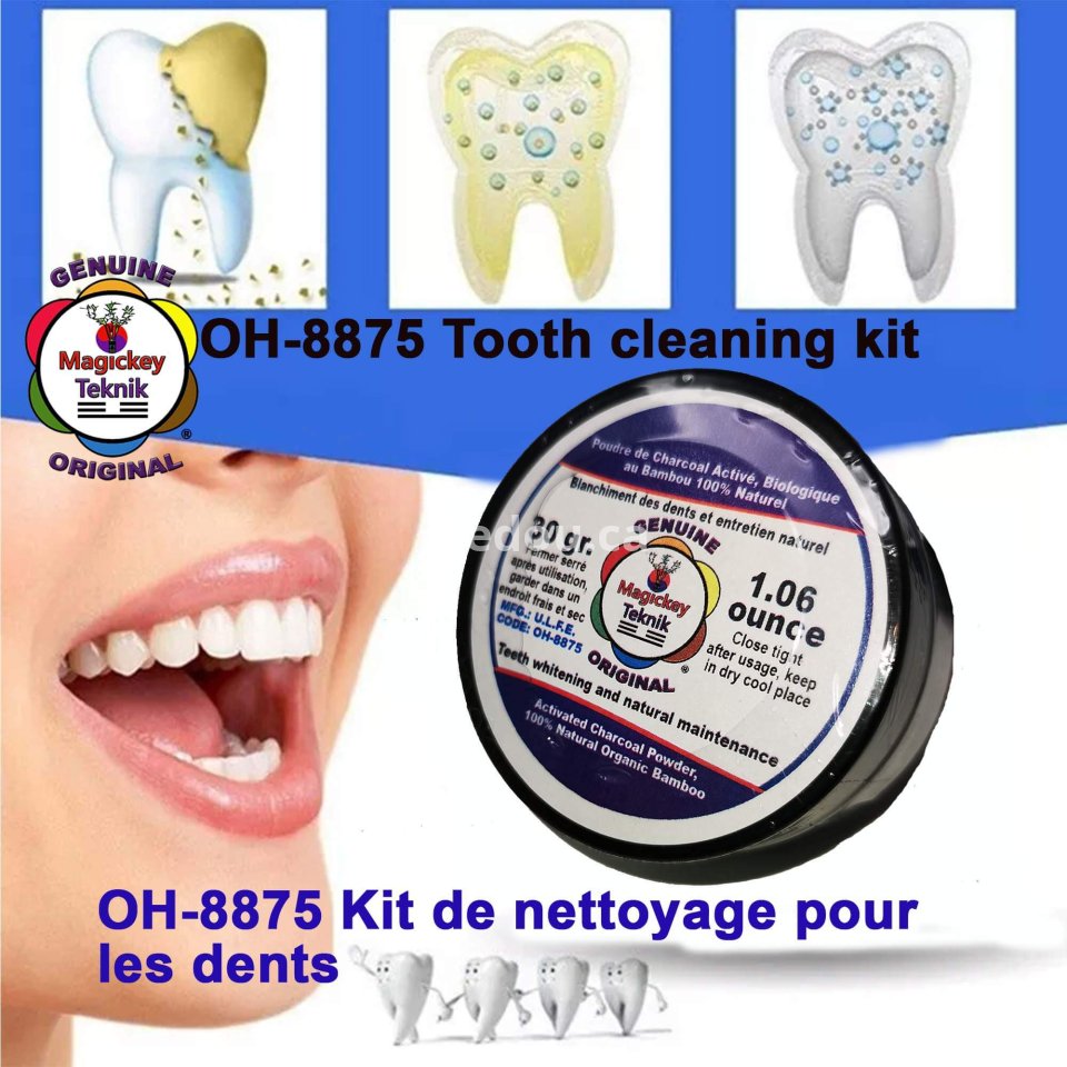 Magickey Teknik® – Polvo blanqueador dental de carbón activado 100 % natural
