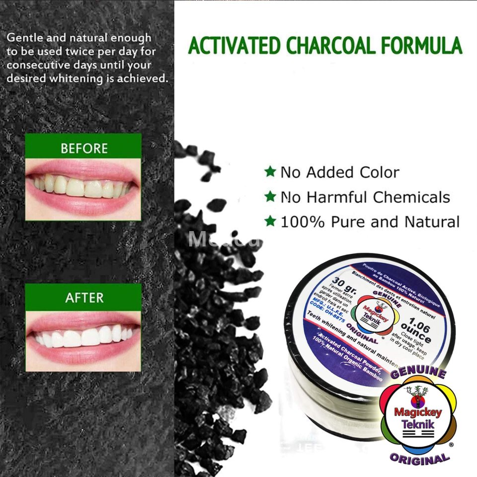 Magickey Teknik® – Polvo blanqueador dental de carbón activado 100 % natural