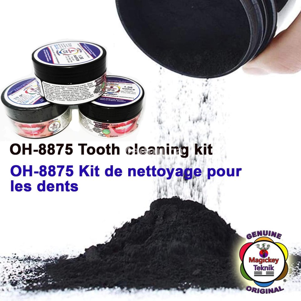 Magickey Teknik® – Polvo blanqueador dental de carbón activado 100 % natural