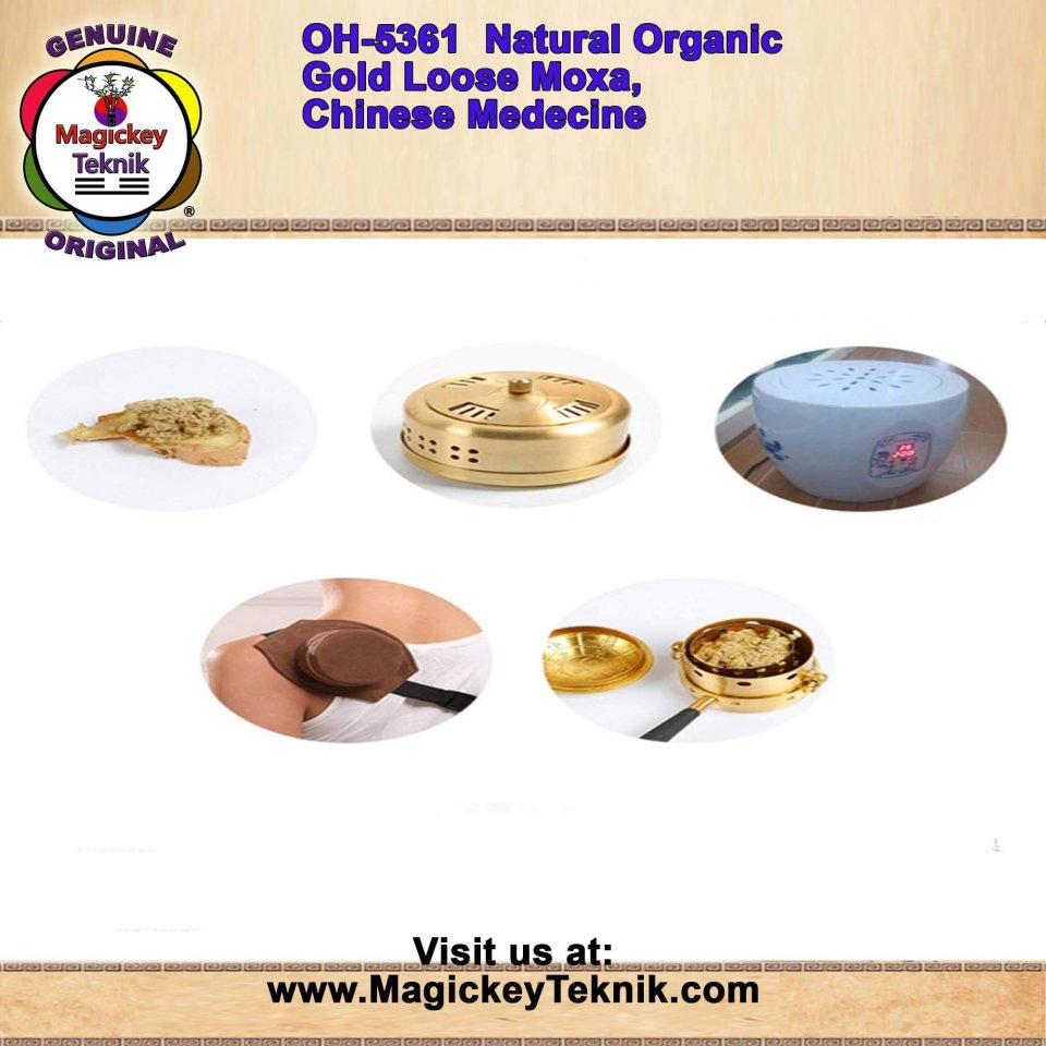 OH-5361 – Moxa natural orgánica color dorado, Magickey Teknik®, para Sujok, Magickey Teknik, medicina china, moxibustión y termoterapia