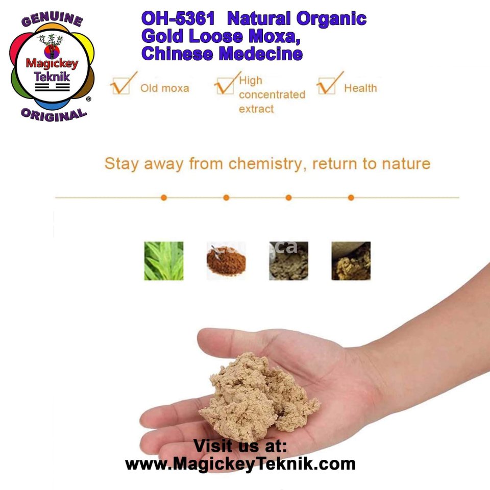 OH-5361 – Moxa natural orgánica color dorado, Magickey Teknik®, para Sujok, Magickey Teknik, medicina china, moxibustión y termoterapia