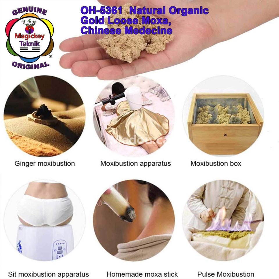 OH-5361 – Moxa natural orgánica color dorado, Magickey Teknik®, para Sujok, Magickey Teknik, medicina china, moxibustión y termoterapia